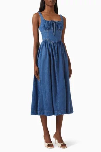 Balia Midi Dress in Denim