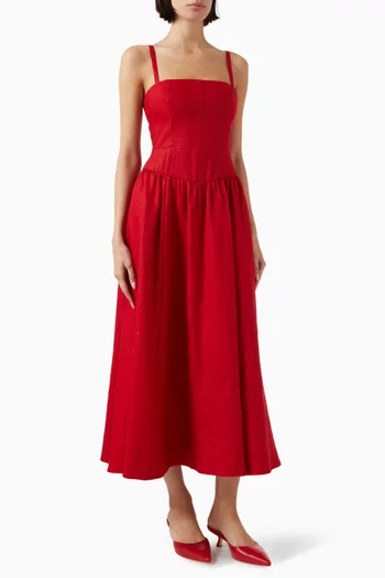 Katarin Midi Dress in Linen