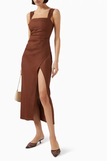 Clement Midi Dress in Linen