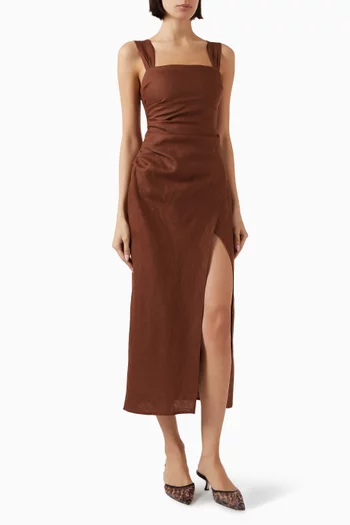 Clement Midi Dress in Linen