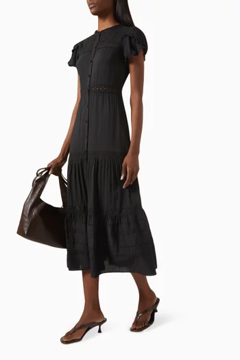 Zebrina Midi Dress in Cotton Blend