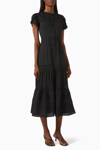 Zebrina Midi Dress in Cotton Blend