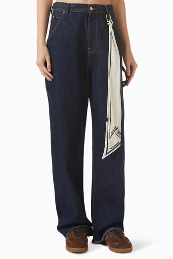 بنطال جينز ليزا بقصة فضفاضة دينم