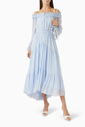 Off-shoulder Midi Dress in Viscose