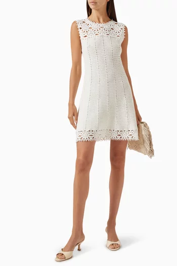 Floral Mini Dress in Crochet