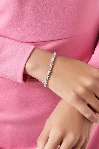 Heart Shaped Diamond Tennis Bracelet in 18kt White Gold