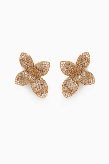 Giardini Segreti Diamond Stud Earrings in 18kt Rose Gold