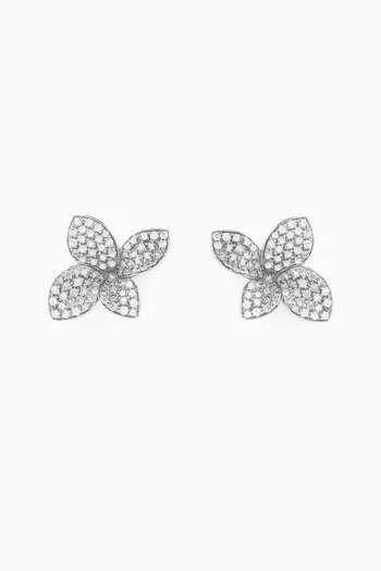 Petit Garden Diamond Earrings in 18kt White Gold