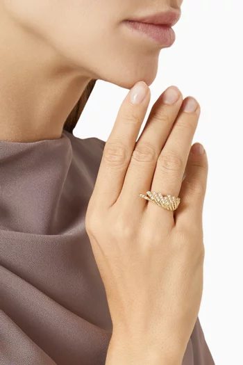 Wings Rising Mini Icons Diamond Ring in 18kt Gold