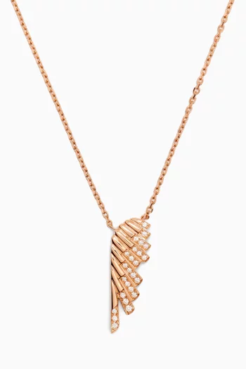 Wings Rising Mini Icons Diamond Pendant in 18kt Rose Gold
