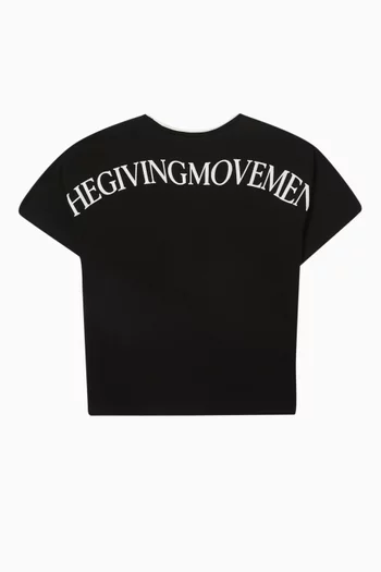 Oversized Curved Print T-Shirt