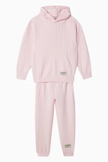Relaxed Jacquard Sweatpants in Organic Cotton-blend