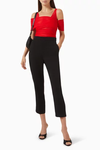 Bella Vera Cold-shoulder Bodysuit in Jersey
