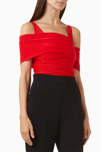 Bella Vera Cold-shoulder Bodysuit in Jersey