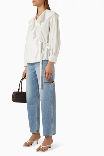 Low-rise Ripped Jeans in Denim