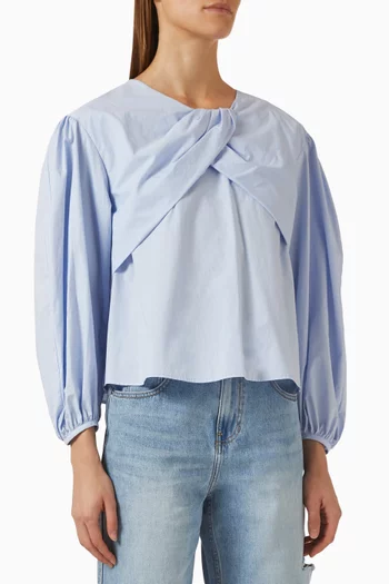 Twist-neck Blouse in Cotton
