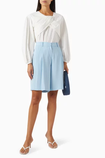 Twist-neck Blouse in Cotton