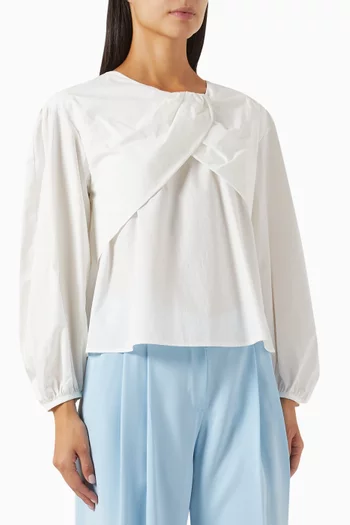 Twist-neck Blouse in Cotton
