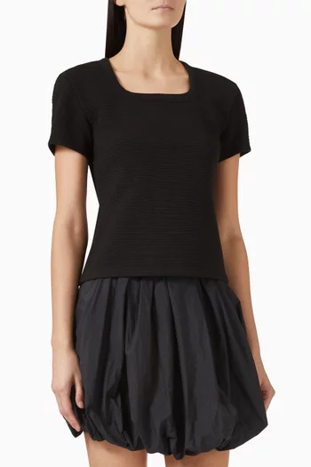 Embossed Square-neck T-shirt
