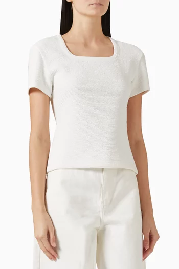 Embossed Square-neck T-shirt
