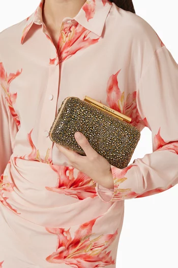 T-Bar Embellished Box Clutch