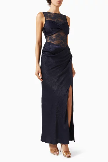 Nida Slit Maxi Dress in Lace