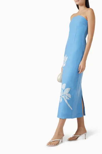 Tammy Midi Dress in Linen & Viscose