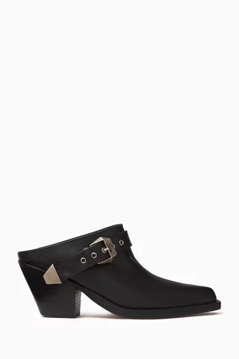 Leon 60 Belt Mules in Leather