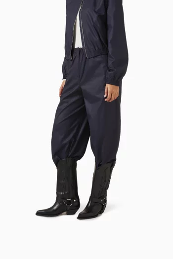 Santa Fe Belted Knee Boots in Leather
