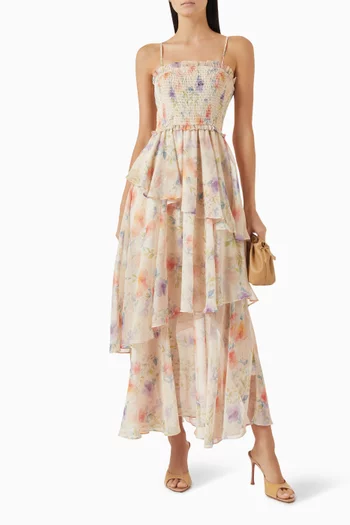 Livette Tiered Maxi Dress in Georgette