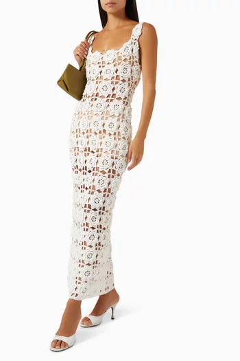 Elise Midi Dress in Crochet