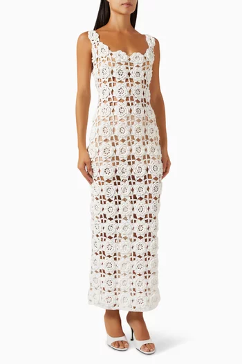 Elise Midi Dress in Crochet