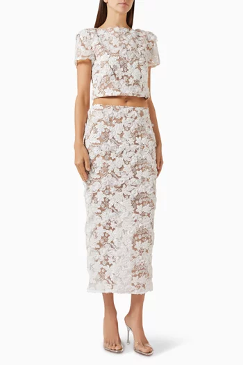 Vonni Top & Skirt Set in Mesh