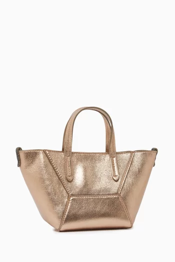 Mini BC Duo Bag in Metallic Leather