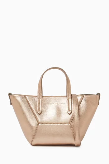 Mini BC Duo Bag in Metallic Leather