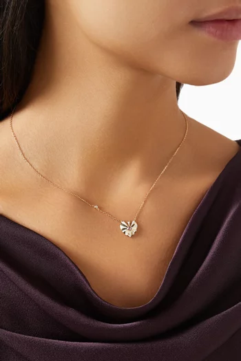 Small Mila Heart Diamond Necklace in 18kt Yellow Gold