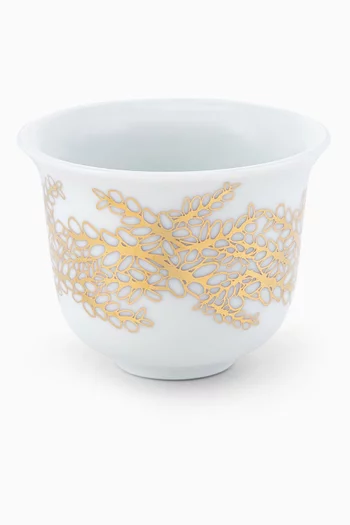 x Razan Alazzouni Golden Stems Tamrah Arabic Coffee Cups, Set of 2