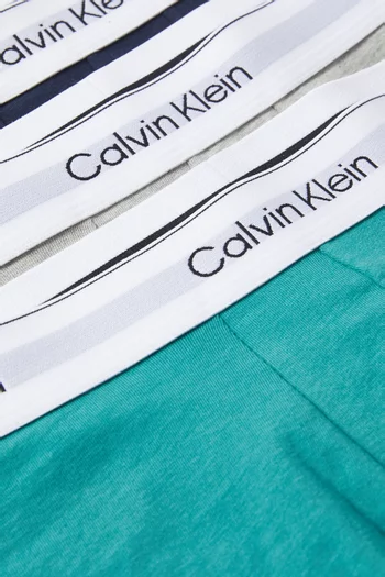 Logo Boxer Briefs in Stretch Cotton, Set of 3