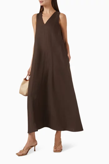 Simeone Maxi Dress in Linen Canvas