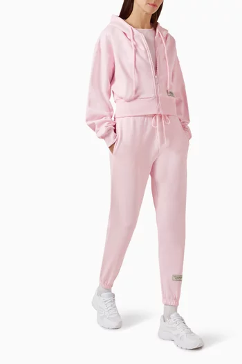Cropped Zip Hoodie in Cotton-blend