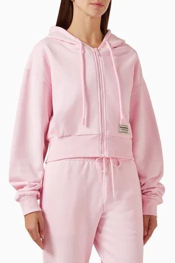 Cropped Zip Hoodie in Cotton-blend