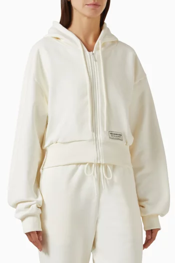 Cropped Zip Hoodie in Cotton-blend