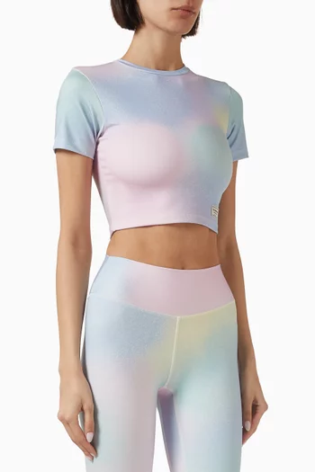 Candyfloss-print Crop Top