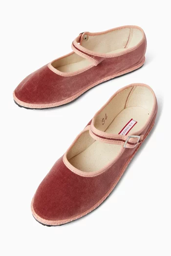 Cipria Mary Jane Shoes in Velvet