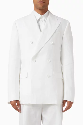 Double-breasted Jacket in Linen
