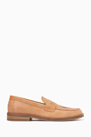 Wilde Palm Tree Penny Loafers in Soft Leather