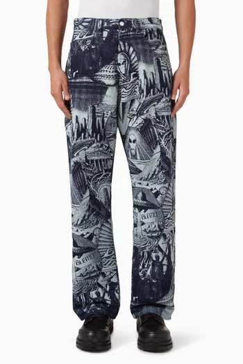 Apocalypse Jacquard Bagi Mid-rise Jeans