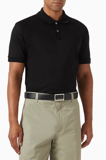 Signature Logo Reversible Belt in Leather