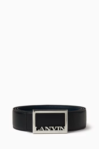 Signature Logo Reversible Belt in Leather