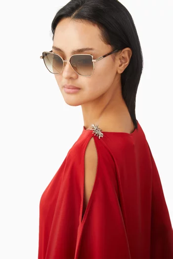 Concerto Butterfly Sunglasses in Metal